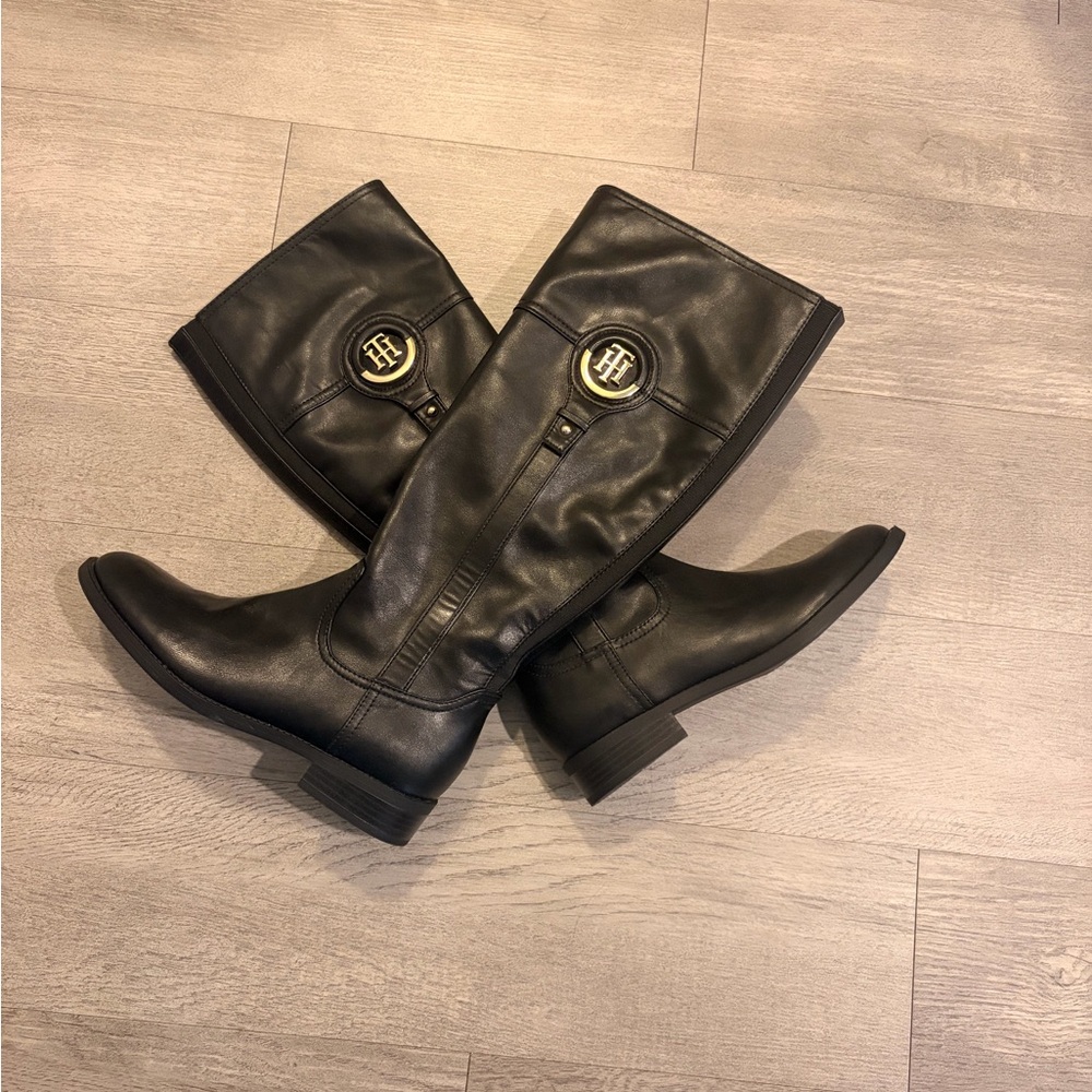 Tommy Hilfiger Black Leather Boots
